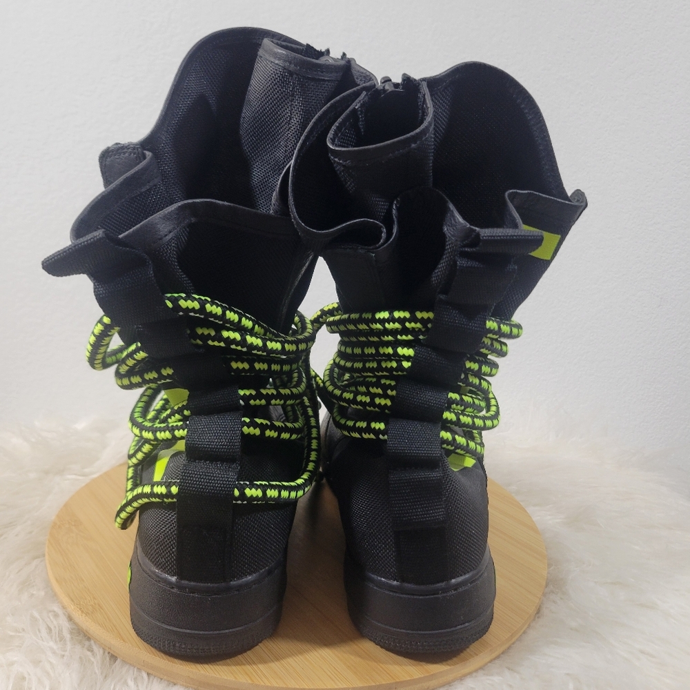 Nike SF Air Force 1 High Black Volt leather high top boots Special Edition - Picture 7 of 9